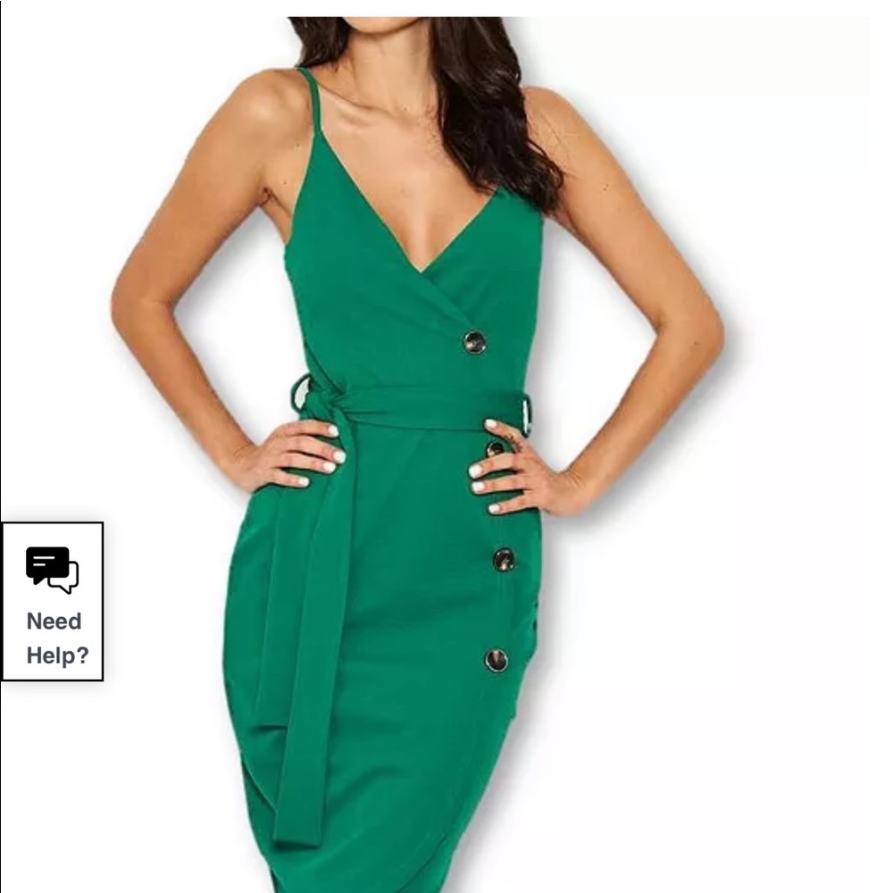 AX Paris Button Front Detail Bodycon Midi Dress